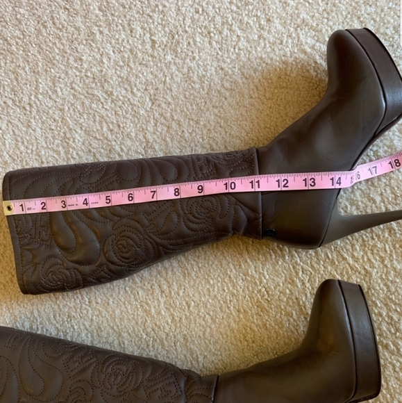 Made in Italy Ferre leather brown platform boots 6 - Picture 3 of 8